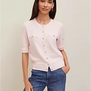 Ann Taylor Soft Pink Knit Cardigan